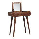 Mini Dressing Table With Foldable Mirror - Caramel - Furniture Home Direct