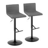Mason - Contemporary Adjustable Barstool With Swivel With Straight T Footrest (Set of 2) - Furniture Home Direct