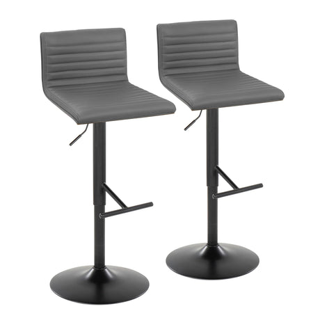 Mason - Contemporary Adjustable Barstool With Swivel With Straight T Footrest (Set of 2) - Furniture Home Direct
