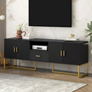 TV Cabinet With 1 Drawer, 2 Cabinets, Handles And Anti-Tip Device - Furniture Home Direct
