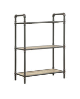 Itzel - Antique Bookshelf - Gray / Oak - Furniture Home Direct