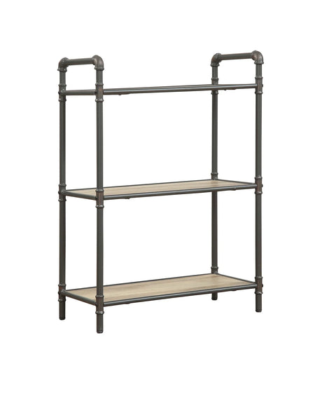 Itzel - Antique Bookshelf - Gray / Oak - Furniture Home Direct