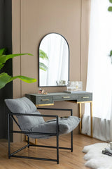 Arched Mirror With Metal Frame, Wall Mirror For Living Room Bedroom Entryway - Furniture Home Direct