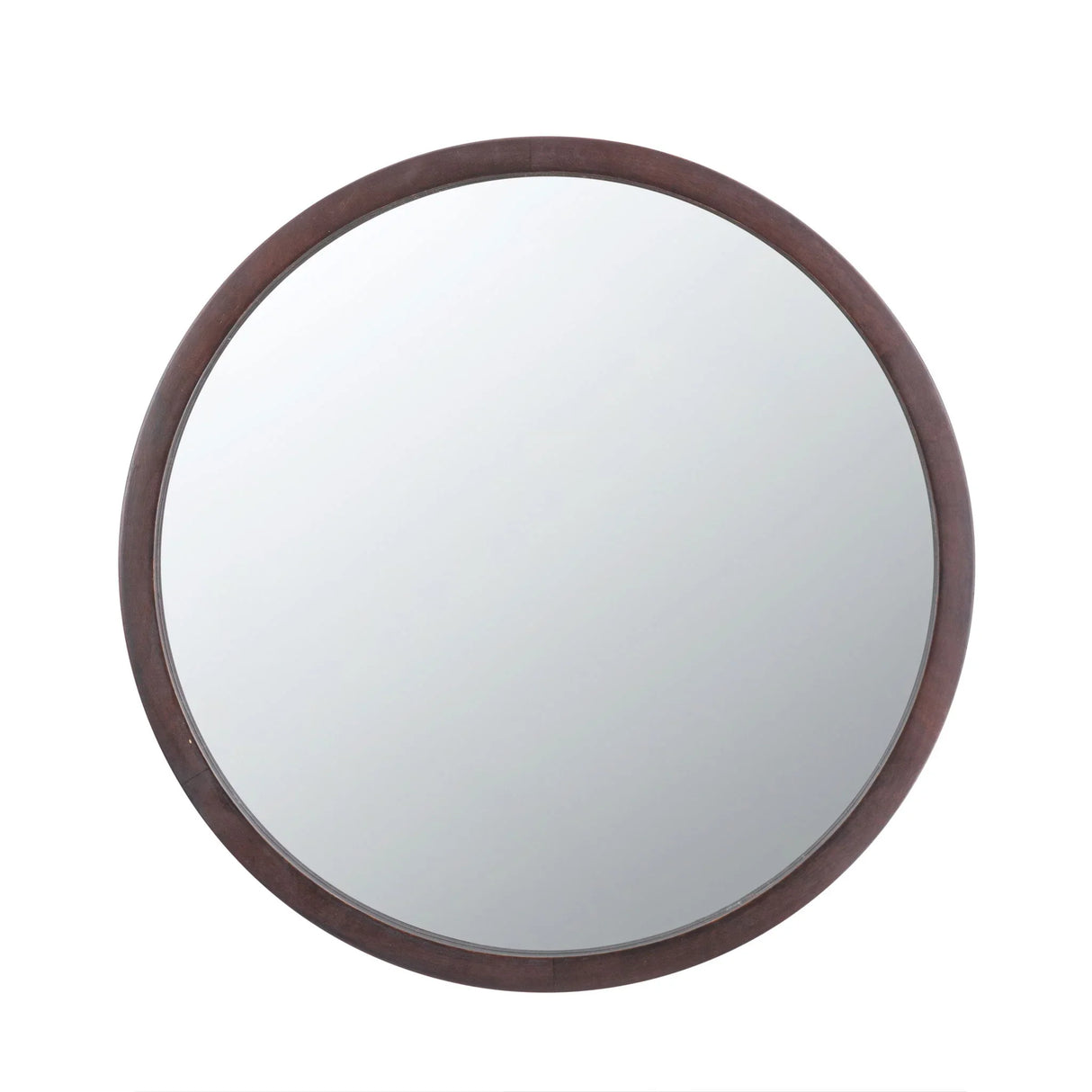 Circle Wall Mirror With Wooden Frame, Wall Mirror For Living Room - Furniture Home Direct