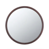 Circle Wall Mirror With Wooden Frame, Wall Mirror For Living Room - Furniture Home Direct