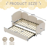 Modern Velvet Upholstered Daybed With Additional Bed Frame - Furniture Home Direct