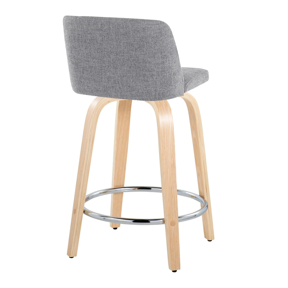 Toriano - Contemporary Fixed Height Counter Stool & Swivel And Round Footrest (Set of 2) - Furniture Home Direct