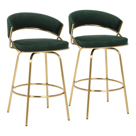 Jie - Glam Fixed Height Counter Stool (Set of 2) - Furniture Home Direct