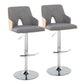 Stella - Contemporary Adjustable Barstool Stool With Swivel & Rounded T Footrest (Set of 2) - Furniture Home Direct