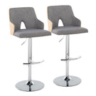Stella - Contemporary Adjustable Barstool Stool With Swivel & Rounded T Footrest (Set of 2) - Furniture Home Direct