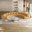 Modular Corduroy Curved Sectional With 12 Modular - Yellow - Furniture Home Direct