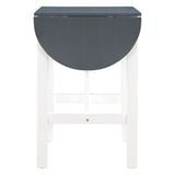 Dining Set Drop Leaf Counter Height With 2 Chairs White Gray - Furniture Home Direct