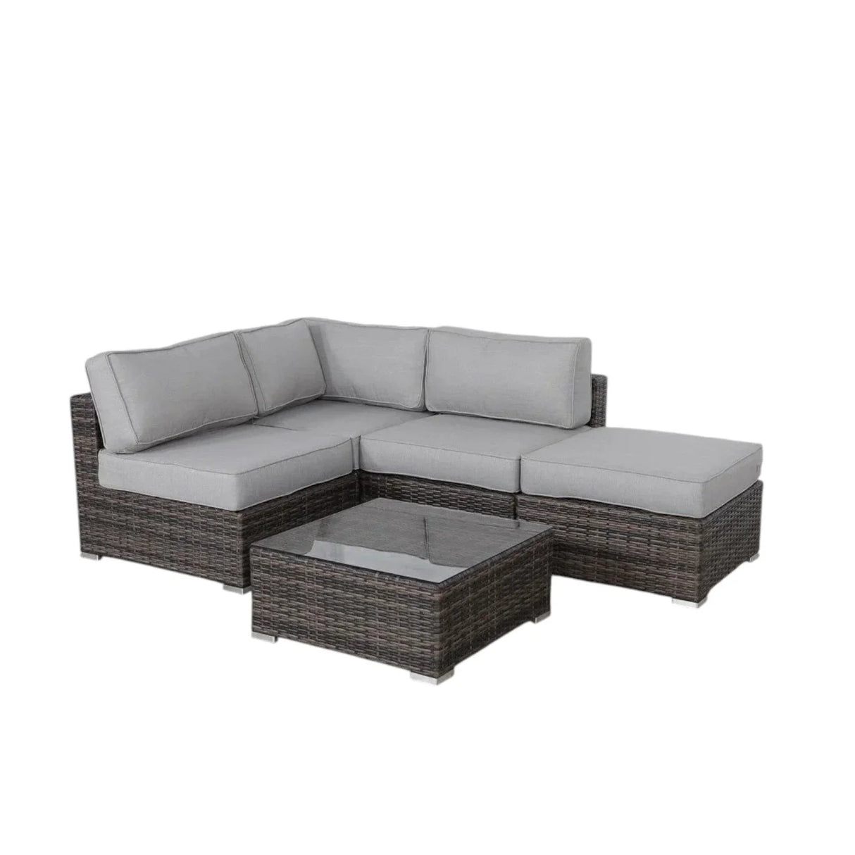 Seating Set With Cushions Handcrafted Wicker Design