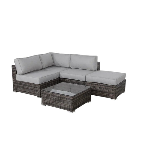 Seating Set With Cushions Handcrafted Wicker Design