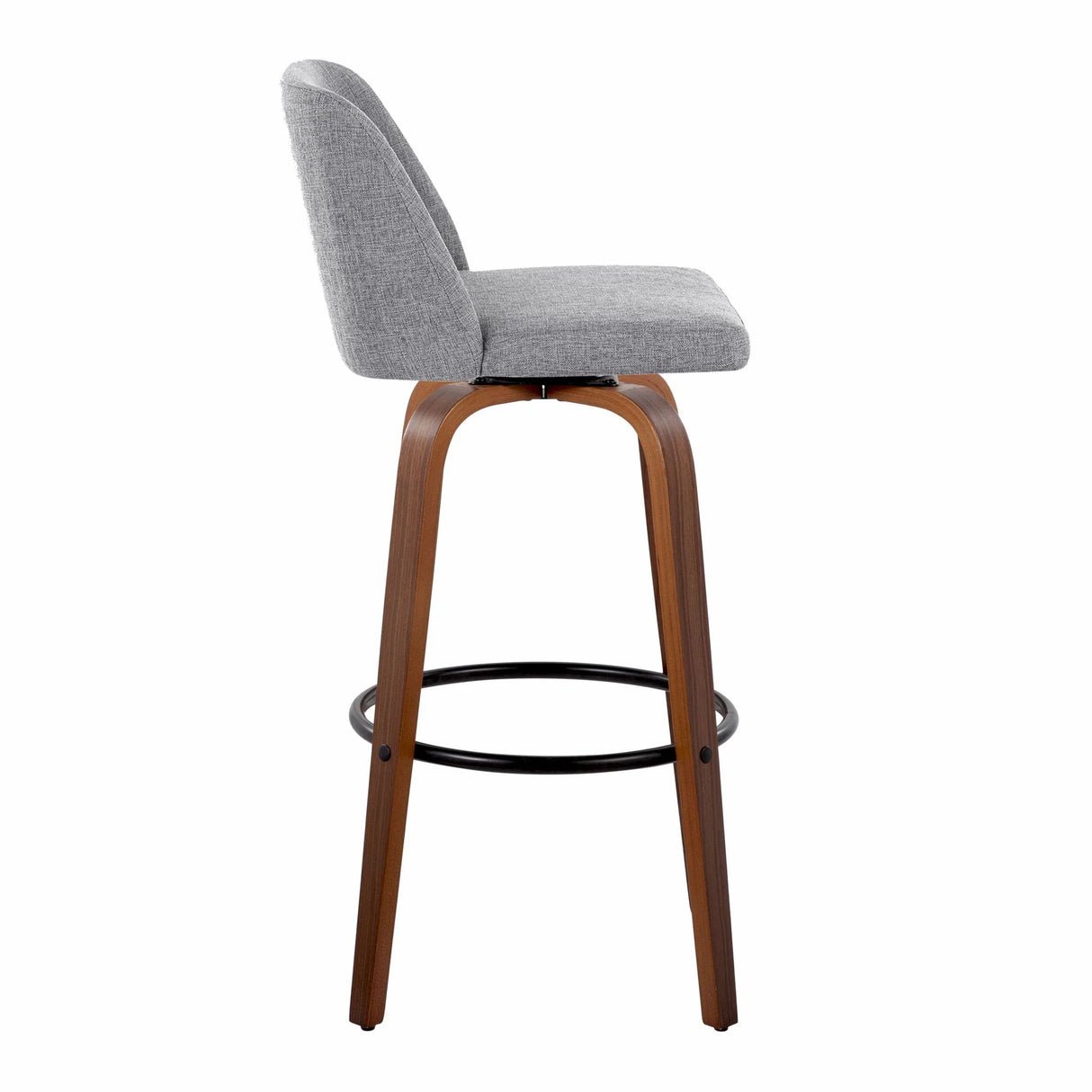 Toriano - Mid Century Modern Fixed Height Barstool Swivel And Round Footrest (Set of 2) - Furniture Home Direct