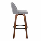 Toriano - Mid Century Modern Fixed Height Barstool Swivel And Round Footrest (Set of 2) - Furniture Home Direct