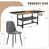Dining Set With 8 Upholstered Chairs And Wood Table Gray - Furniture Home Direct