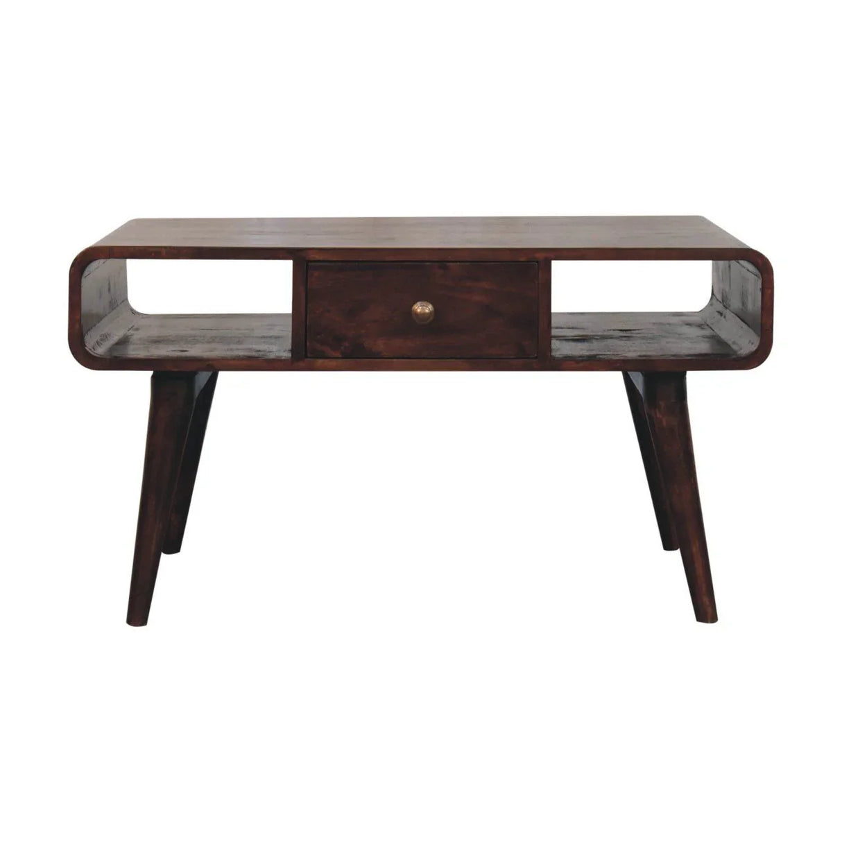Solid Wood Curved Coffee Table - Furniture Home Direct