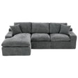 Cloud Sectional Sofa With Double Layer Cushion And Side Pockets, Free-Combined - Furniture Home Direct