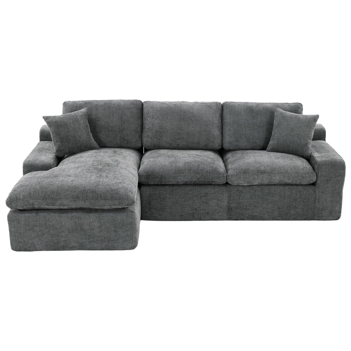 Cloud Sectional Sofa With Double Layer Cushion And Side Pockets, Free-Combined - Furniture Home Direct