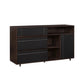 Contemporary Detailed Door Sideboard With Open Storage - Furniture Home Direct