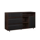 Contemporary Detailed Door Sideboard With Open Storage - Furniture Home Direct