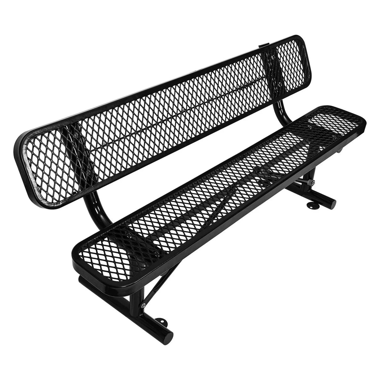 Outdoor Steel Bench With Backrest - Furniture Home Direct