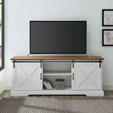 Farmhouse Sliding X Barn Door TV Stand - Furniture Home Direct