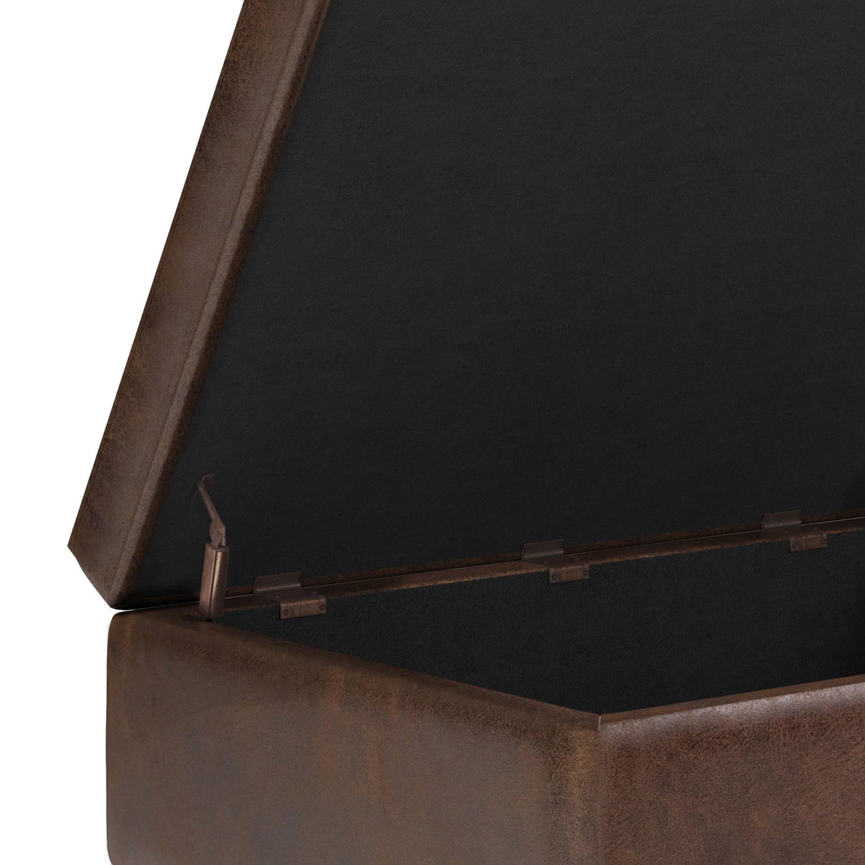 Shay - Large Square Coffee Table Storage Ottoman Mid-Century Style - Furniture Home Direct
