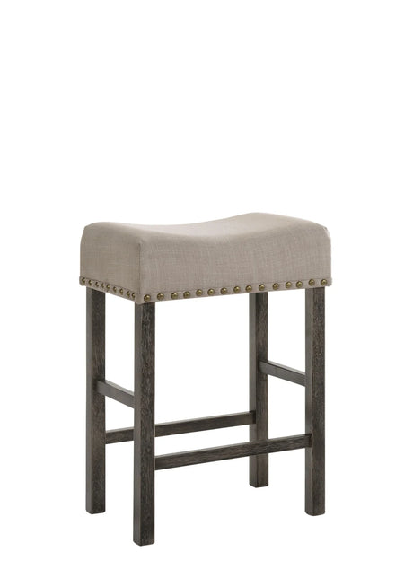 Martha II - Weathered Counter Height Stool (Set of 2) - Gray / Tan - Furniture Home Direct