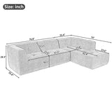Modular Combination Living Room Sofa Set, Modern Minimalist Sofa, Living Room Upholstered Sofa Bed, Bedroom, 2 Pieces Computer Free Combination, L - Shaped - Furniture Home Direct