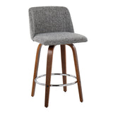 Toriano - Mid-Century Modern Fixed Height Counter Stool With Round Footrest (Set of 2) - Furniture Home Direct