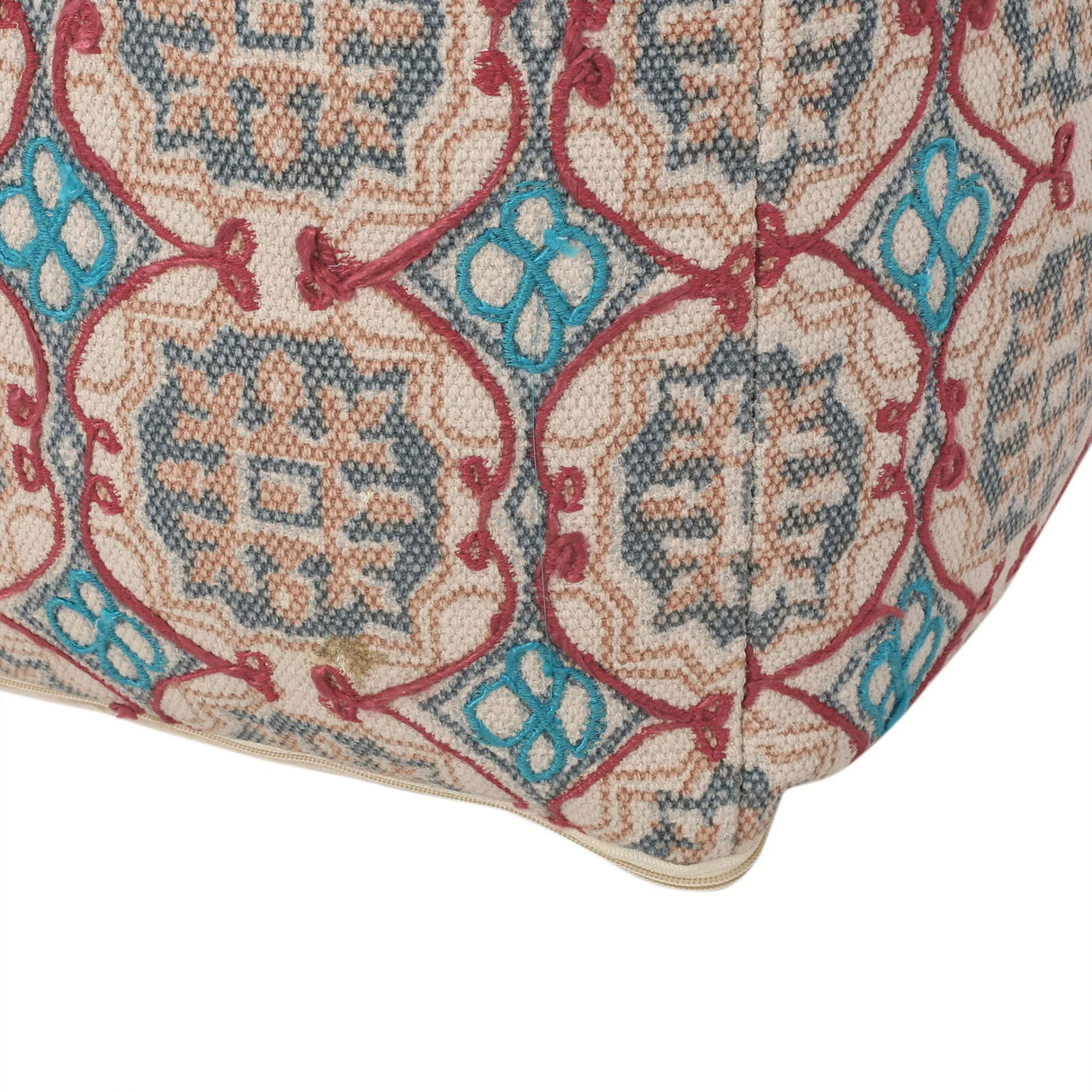 Amelia - Handcrafted Fabric Pouf, Rustic Elegance - Multicolored - Furniture Home Direct