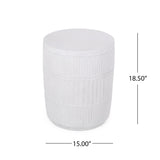 Outdoor Patio End Table - Antique White