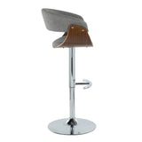 Vintage Mod - Mid Century Modern Adjustable Height Barstool With Swivel With Rounded T Footrest (Set of 2) - Furniture Home Direct