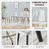 Dining Chairs Acrylic Modern Set 4 Pack Slim Clear - Furniture Home Direct