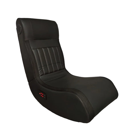 Foldable Gaming Chair With Onboard Speakers, LED Strip Lighting, Bluetooth, Vibration Massage, USB Charging Port - Black - Furniture Home Direct