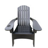 Outdoor Or Indoor Wood Adirondack Chair With An Hole To Hold Umbrella, On The Arm - Furniture Home Direct