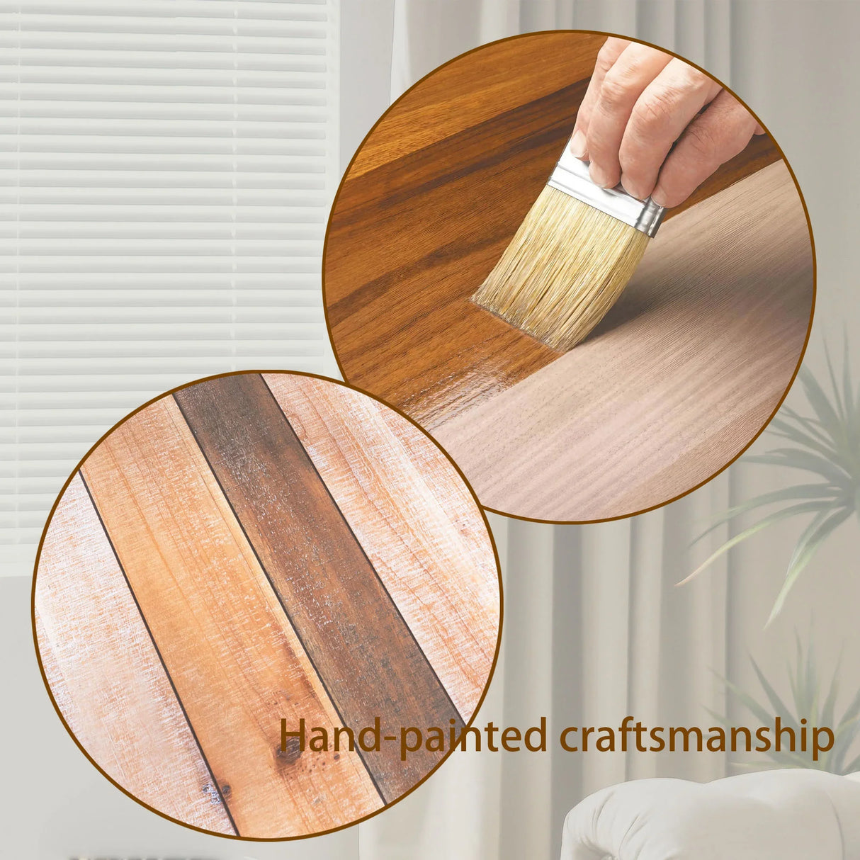 Coffee Table Rustic Slat Design Engineered Wood Multicolor - Furniture Home Direct