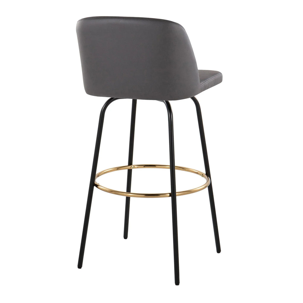 Toriano - Contemporary Fixed Height, Barstool With Swivel & Round Footrest (Set of 2) - Furniture Home Direct