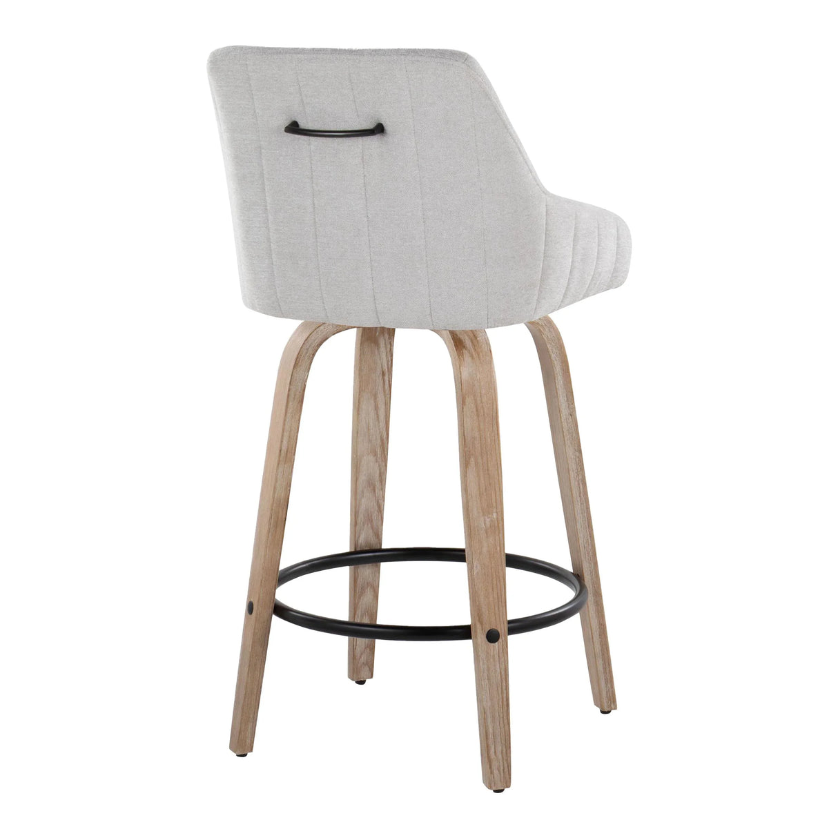 Hannah - Transitional Fixed Height Counter Stool With Swivel With Round Footrest (Set of 2) - Furniture Home Direct