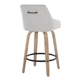 Hannah - Transitional Fixed Height Counter Stool With Swivel With Round Footrest (Set of 2) - Furniture Home Direct