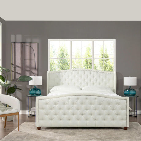 Marcella - Upholstered Shelter Headboard Bed Set - Furniture Home Direct
