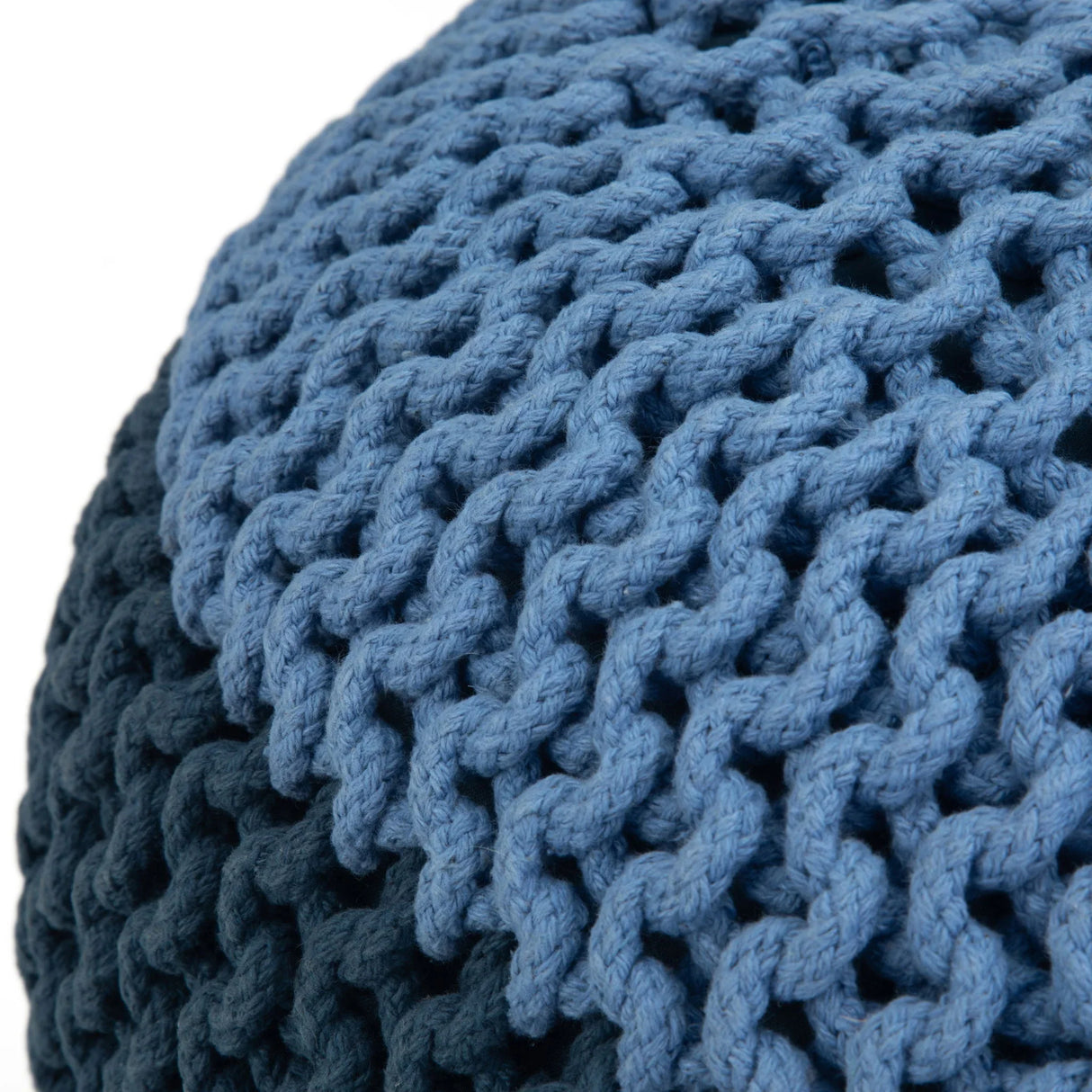 Nikki - Handcrafted Hand Knit Round Pouf - Furniture Home Direct