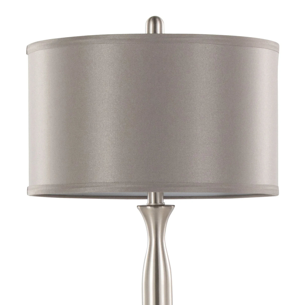 Joan - Contemporary Table Lamp (Set of 2) - Nickel / Gray Satin - Furniture Home Direct