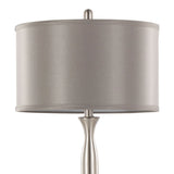Joan - Contemporary Table Lamp (Set of 2) - Nickel / Gray Satin - Furniture Home Direct