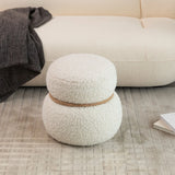 Snowman Stool With Cushion And Solid Wood Frame - Furniture Home Direct