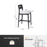 Modern Outdoor Bar Stools With Backrest And Footrest (Set of 2)