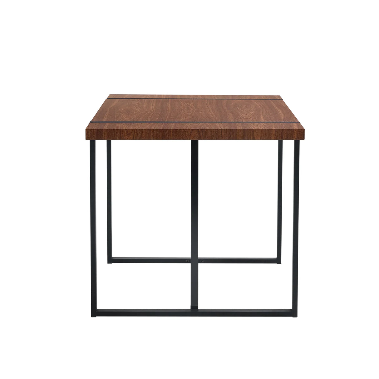 Dining Table Industrial Wood Grain Rectangular Walnut - Furniture Home Direct
