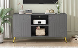 Modern TV Stand With Adjustable Shelf, Handles And Anti-Tip Device - Furniture Home Direct